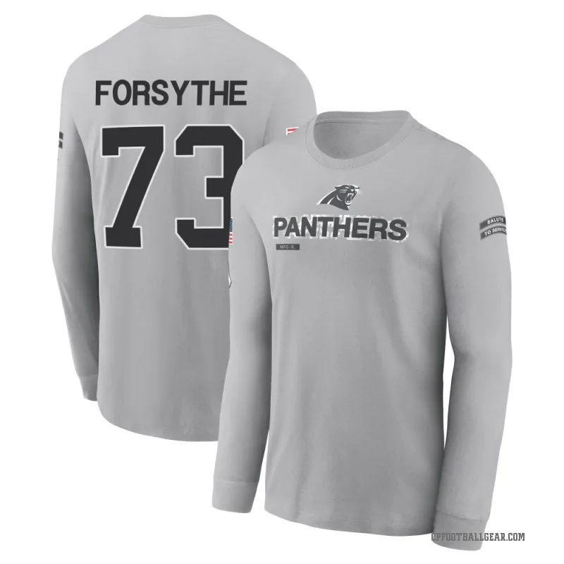Stone Forsythe Men's Gray Carolina Panthers 2024 Salute to Service Long Sleeve T-Shirt