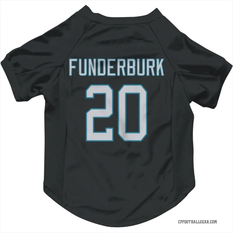 Tyrek Funderburk  Black Carolina Panthers  Cat & Dog Pet Jersey