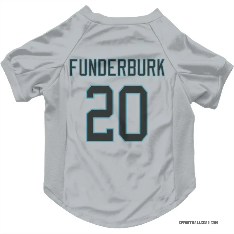 Tyrek Funderburk  Carolina Panthers   Silver Cat & Dog Pet Jersey