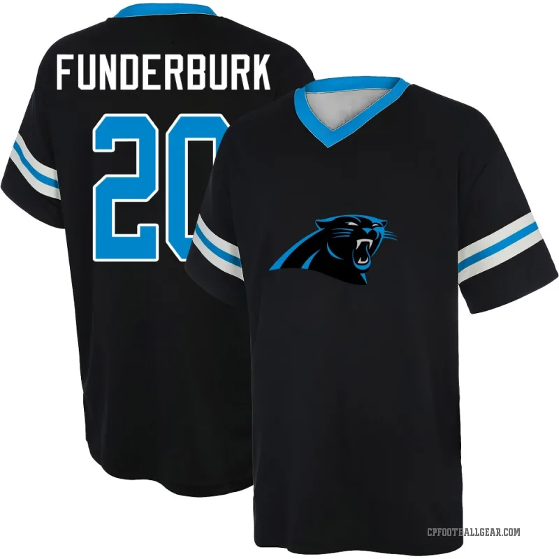 Tyrek Funderburk Men's Black Carolina Panthers Game Day V-Neck T-Shirt