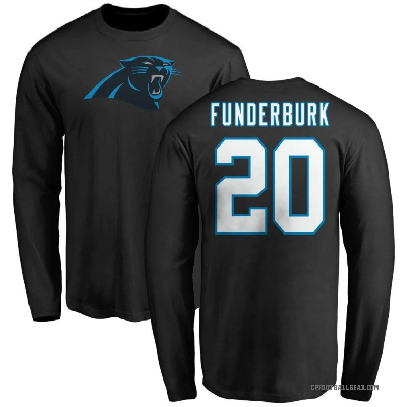 Tyrek Funderburk Men's Black Carolina Panthers Logo Long Sleeve T-Shirt -