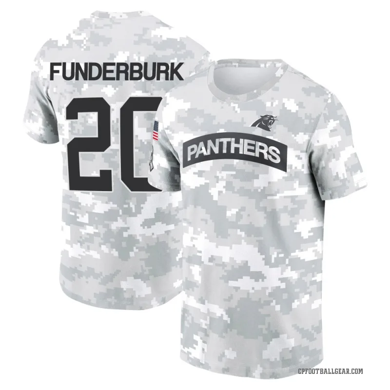 Tyrek Funderburk Men's Camo Carolina Panthers Arctic 2024 Salute to Service Performance T-Shirt