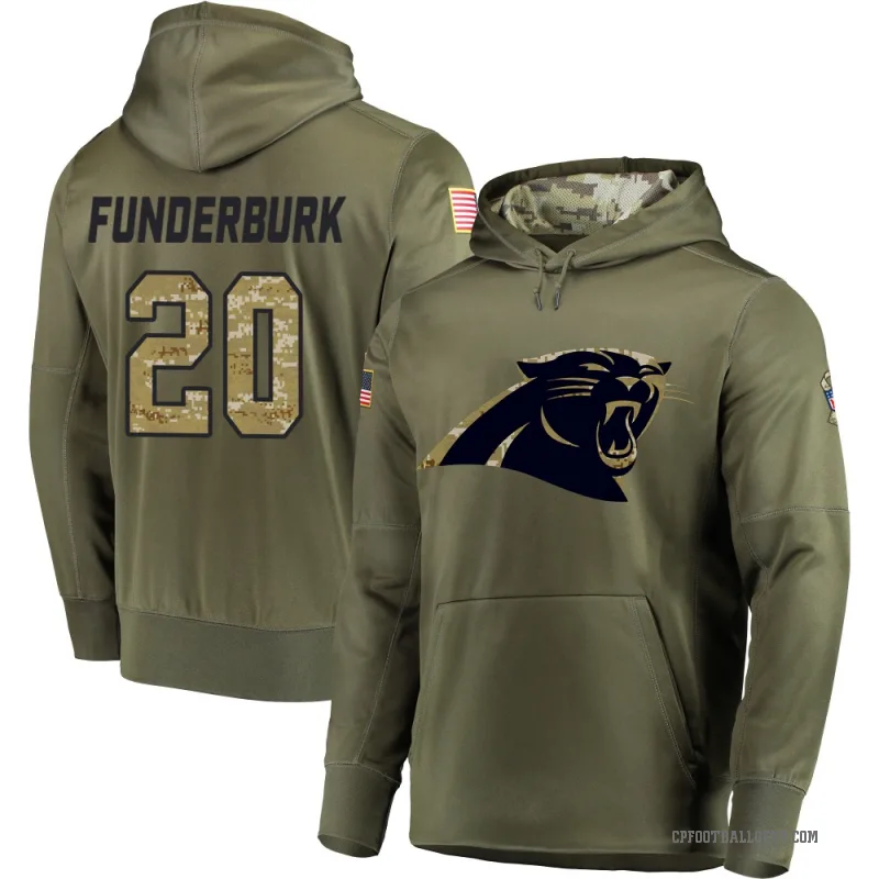 Tyrek Funderburk Men's Olive Carolina Panthers Salute to Service Pullover Hoodie