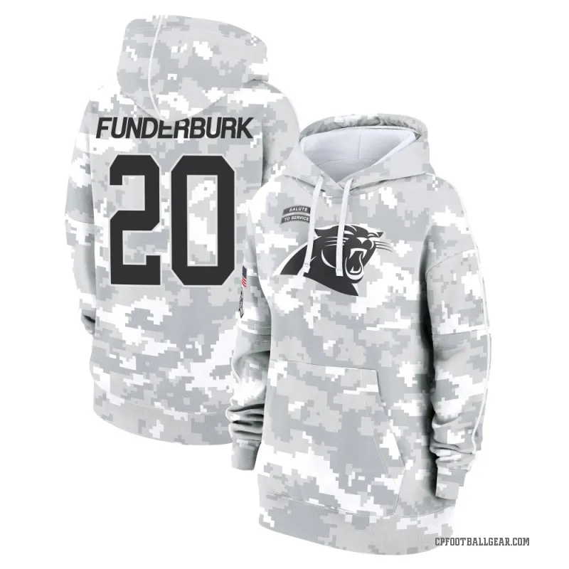 Tyrek Funderburk Women's Camo Carolina Panthers Arctic 2024 Salute to Service Club Fleece Pullover Hoodie