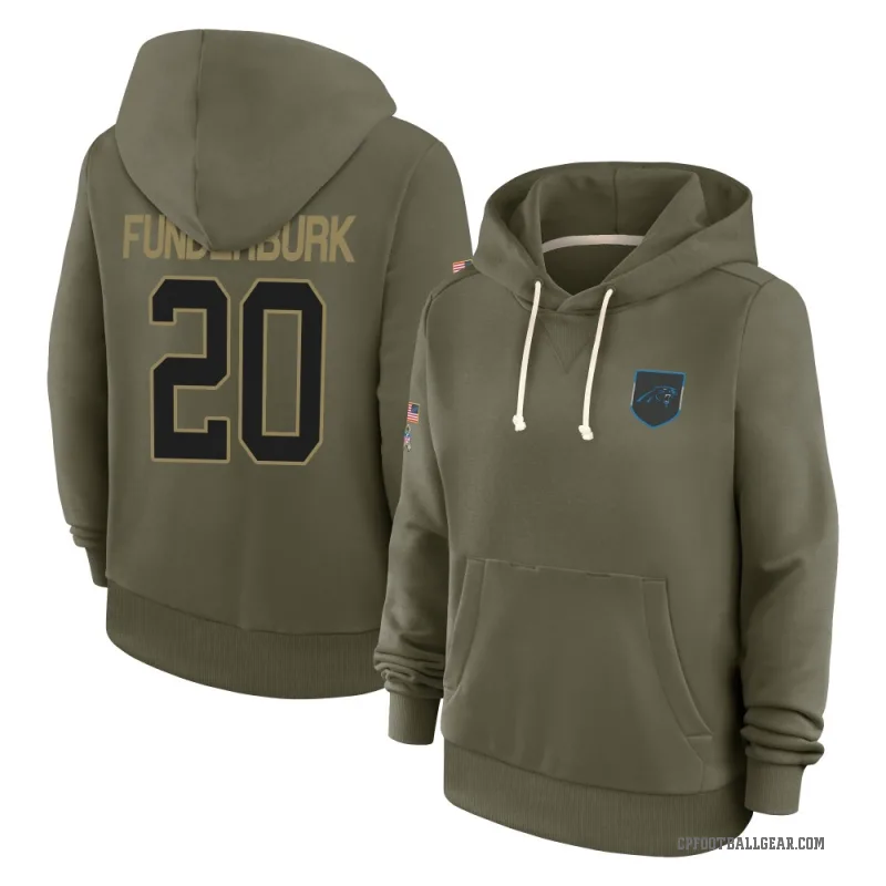 Tyrek Funderburk Women's Olive Carolina Panthers 2025 Salute to Service Hoodie