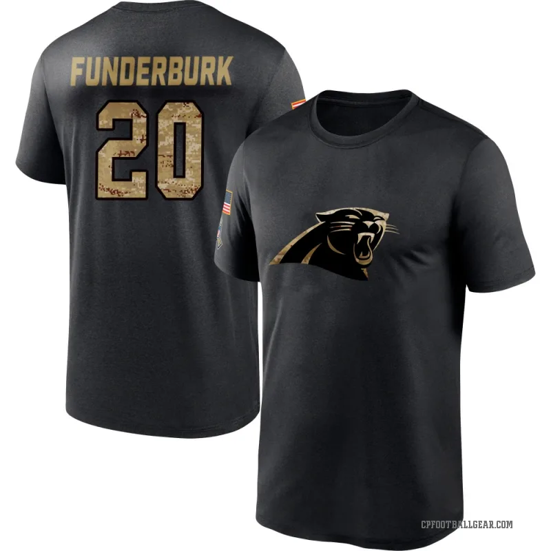 Tyrek Funderburk Youth Black Carolina Panthers 2020 Salute To Service Performance T-Shirt