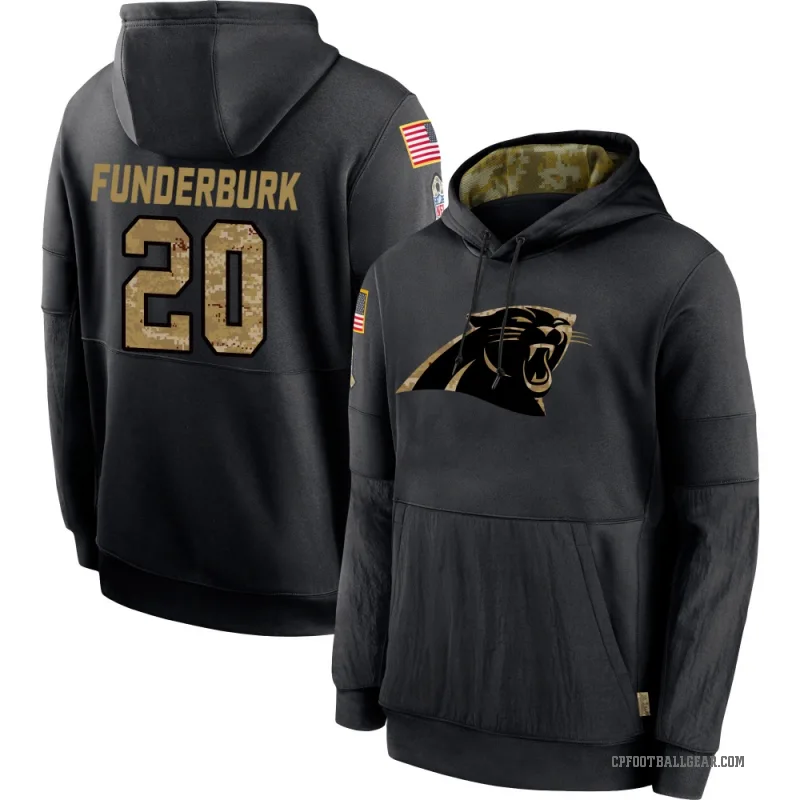 Tyrek Funderburk Youth Black Carolina Panthers 2020 Salute to Service Sideline Performance Pullover Hoodie