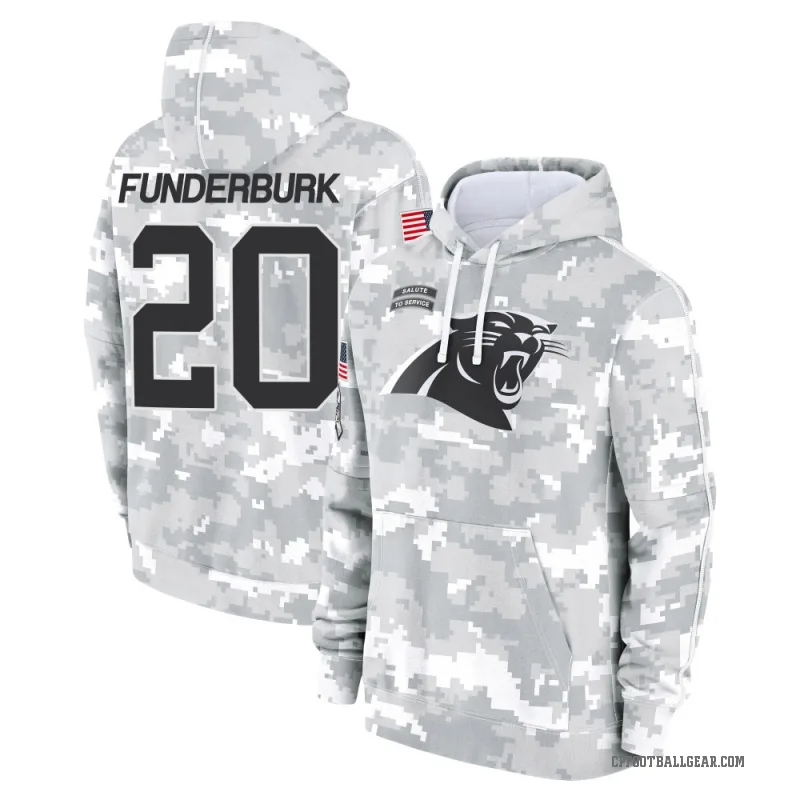 Tyrek Funderburk Youth Camo Carolina Panthers Arctic 2024 Salute to Service Club Fleece Pullover Hoodie