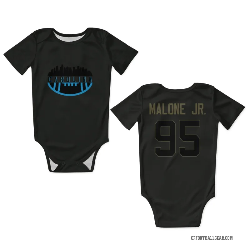 Tywone Malone Jr.  Black Carolina Panthers  Service Newborn & Infant Bodysuit