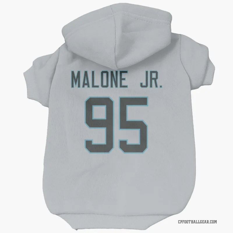 Tywone Malone Jr.  Carolina Panthers   Silver Cat & Dog Pet Hoodie