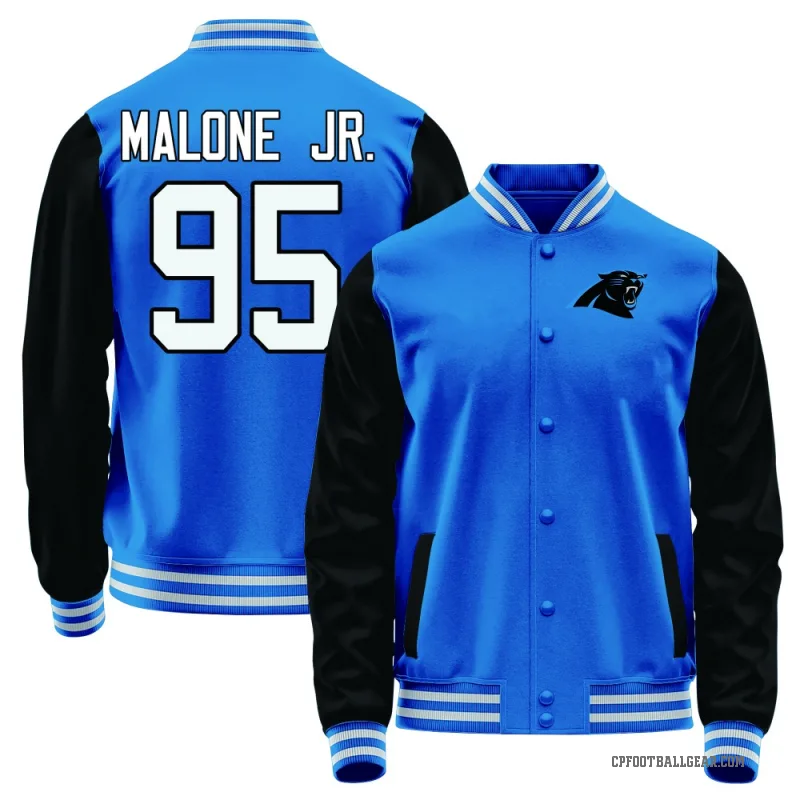 Tywone Malone Jr. Men's Blue Carolina Panthers /Black Full-Snap Jacket