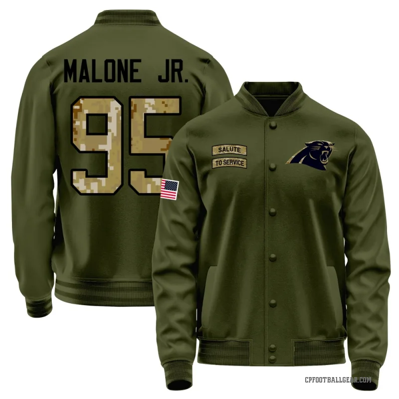 Tywone Malone Jr. Men's Olive Carolina Panthers Salute to Service Sideline Performance Jacket