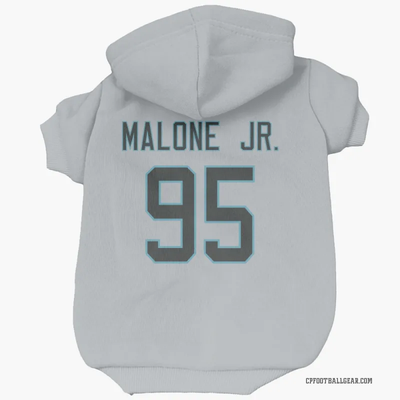 Tywone Malone Jr.  White Carolina Panthers  Cat & Dog Pet Hoodie