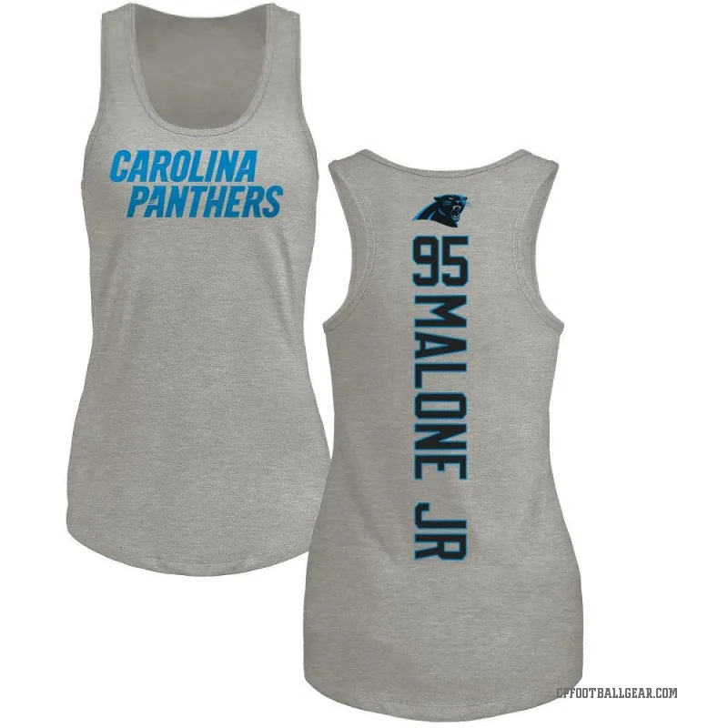 Tywone Malone Jr. Women's Ash Carolina Panthers Backer Tank Top -