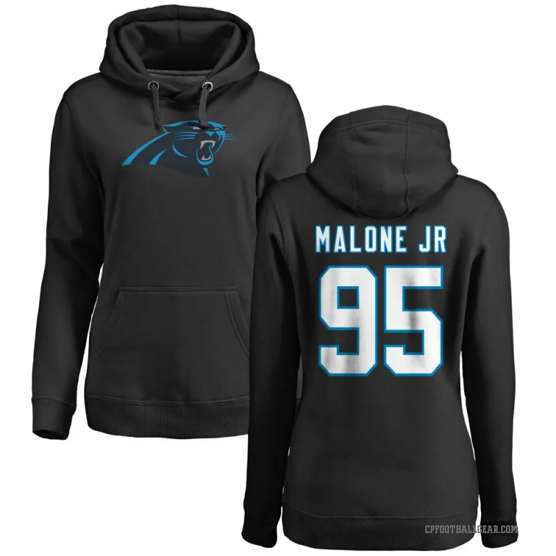 Tywone Malone Jr. Women's Black Carolina Panthers Pro Line Logo Pullover Hoodie