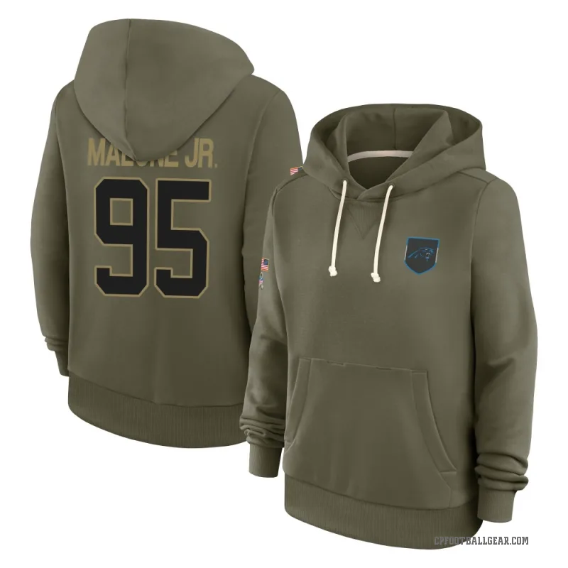 Tywone Malone Jr. Women's Olive Carolina Panthers 2025 Salute to Service Hoodie