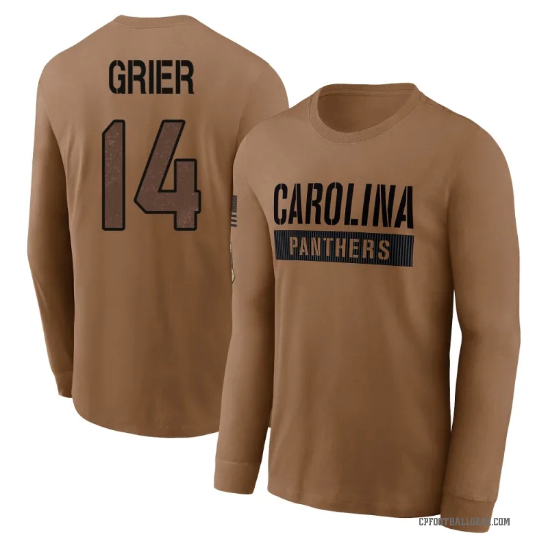 Will Grier Men's Brown Carolina Panthers 2023 Salute To Service Long Sleeve T-Shirt