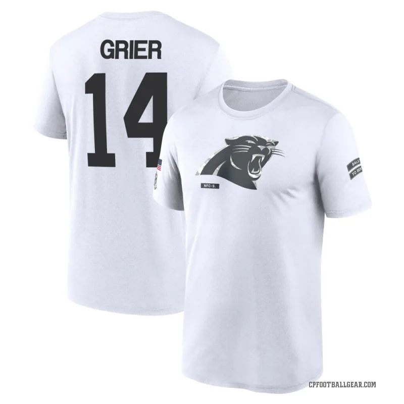 Will Grier Men's White Carolina Panthers 2024 Salute to Service Performance T-Shirt