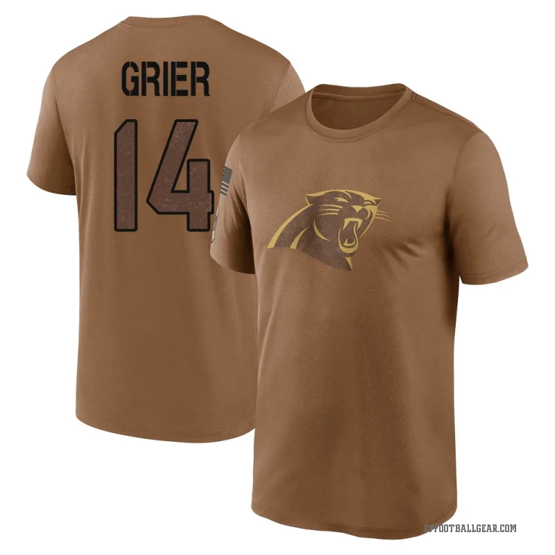 Will Grier Youth Brown Carolina Panthers 2023 Salute To Service Performance T-Shirt