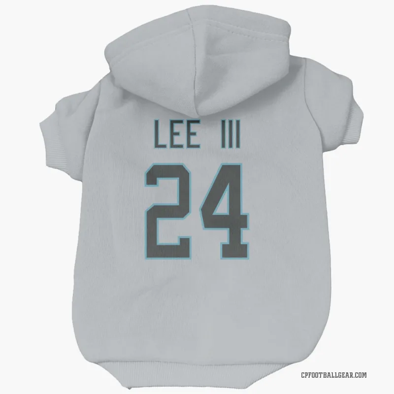 Will Lee III  Carolina Panthers   Silver Cat & Dog Pet Hoodie