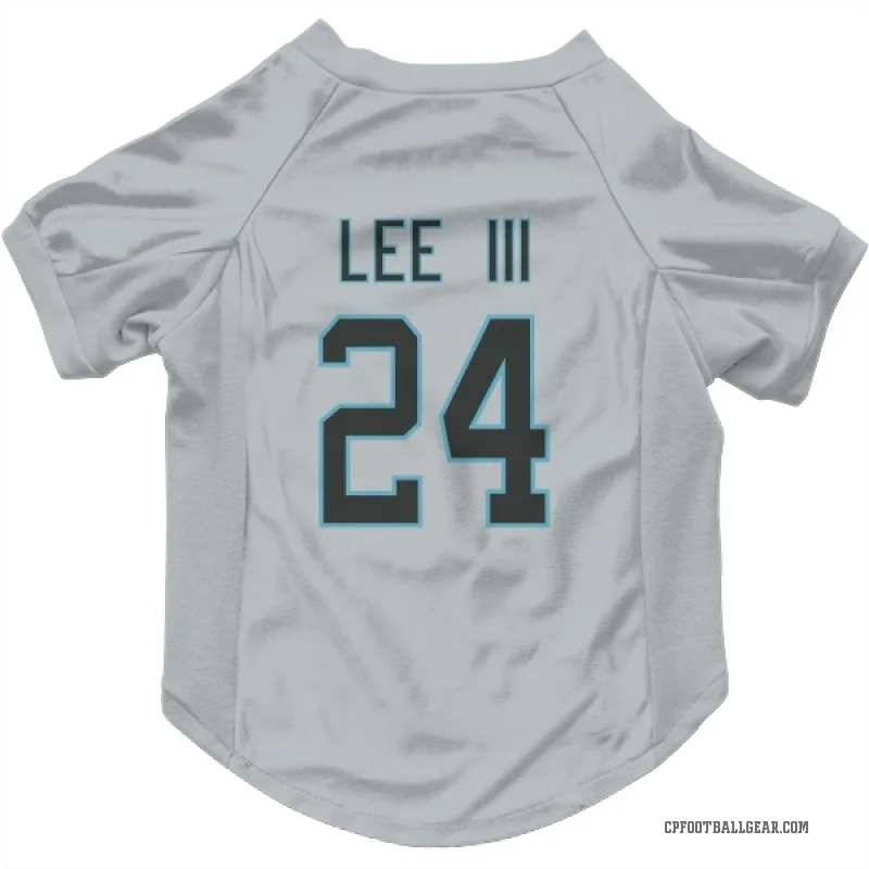 Will Lee III  Carolina Panthers   Silver Cat & Dog Pet Jersey