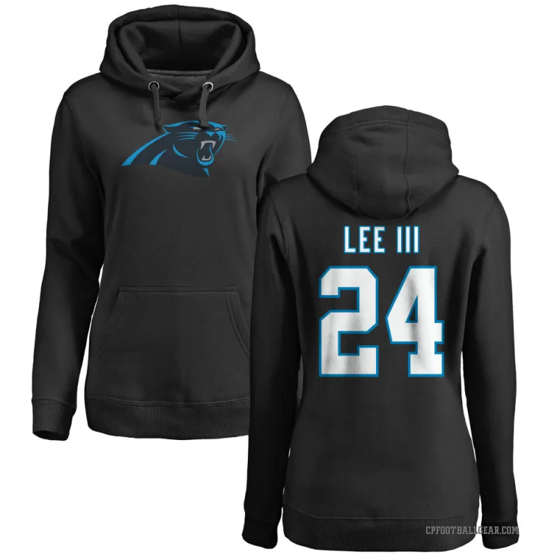 Will Lee III Women's Black Carolina Panthers Pro Line Logo Pullover Hoodie
