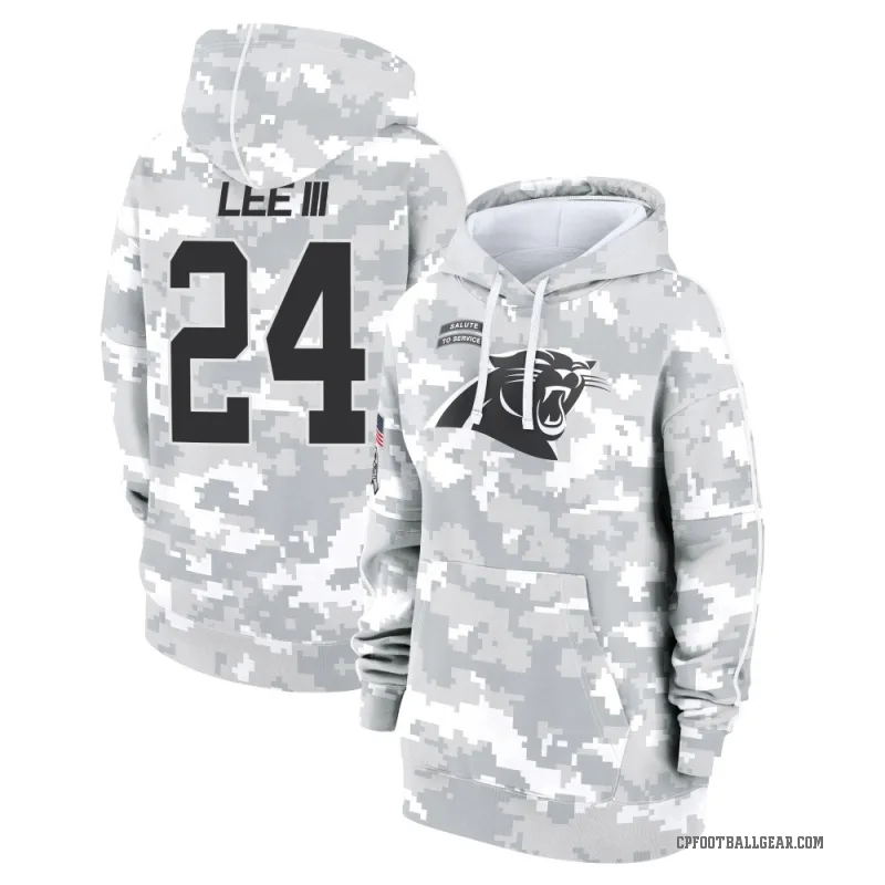 Will Lee III Women's Camo Carolina Panthers Arctic 2024 Salute to Service Club Fleece Pullover Hoodie