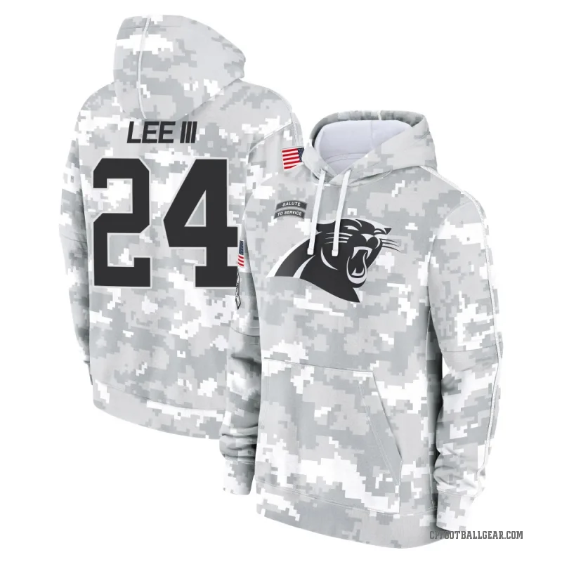 Will Lee III Youth Camo Carolina Panthers Arctic 2024 Salute to Service Club Fleece Pullover Hoodie
