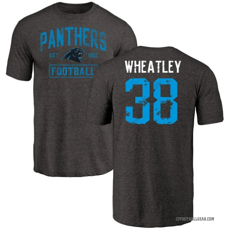 Zakee Wheatley Men's Black Carolina Panthers Distressed T-Shirt