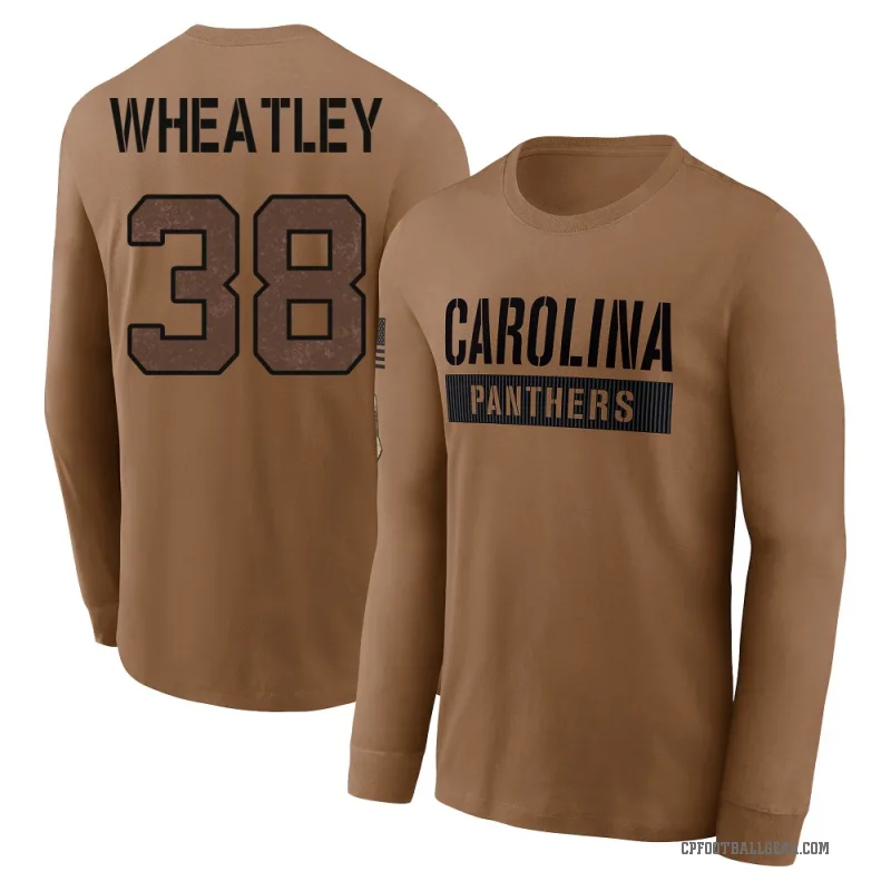 Zakee Wheatley Men's Brown Carolina Panthers 2023 Salute To Service Long Sleeve T-Shirt