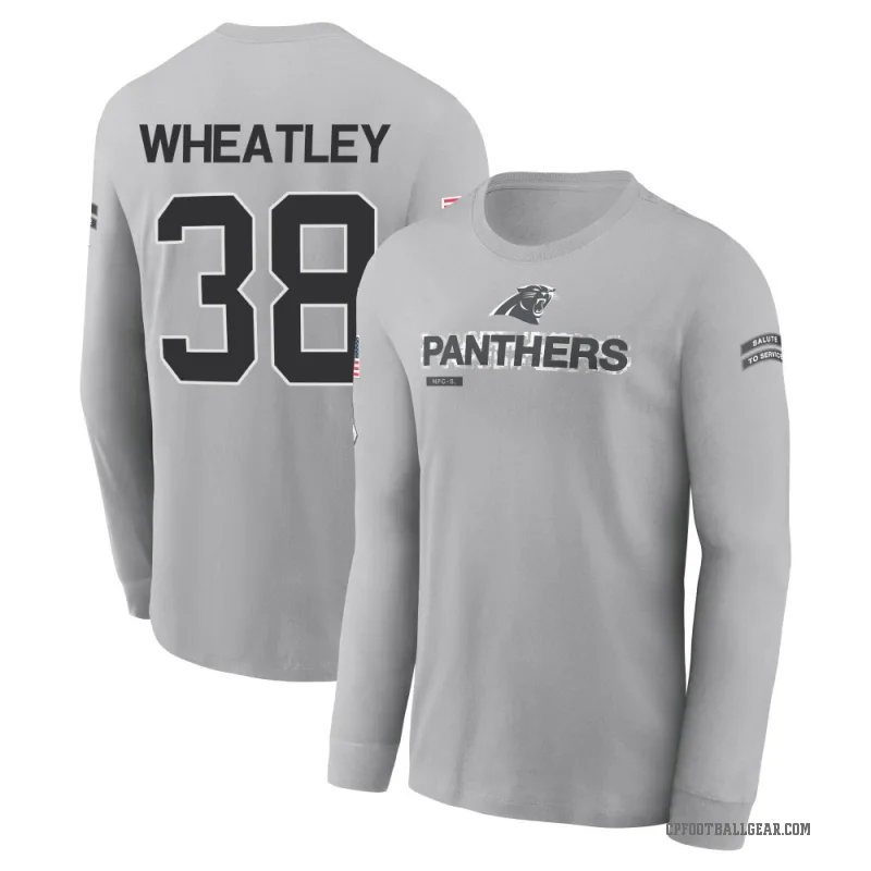Zakee Wheatley Youth Gray Carolina Panthers 2024 Salute to Service Long Sleeve T-Shirt